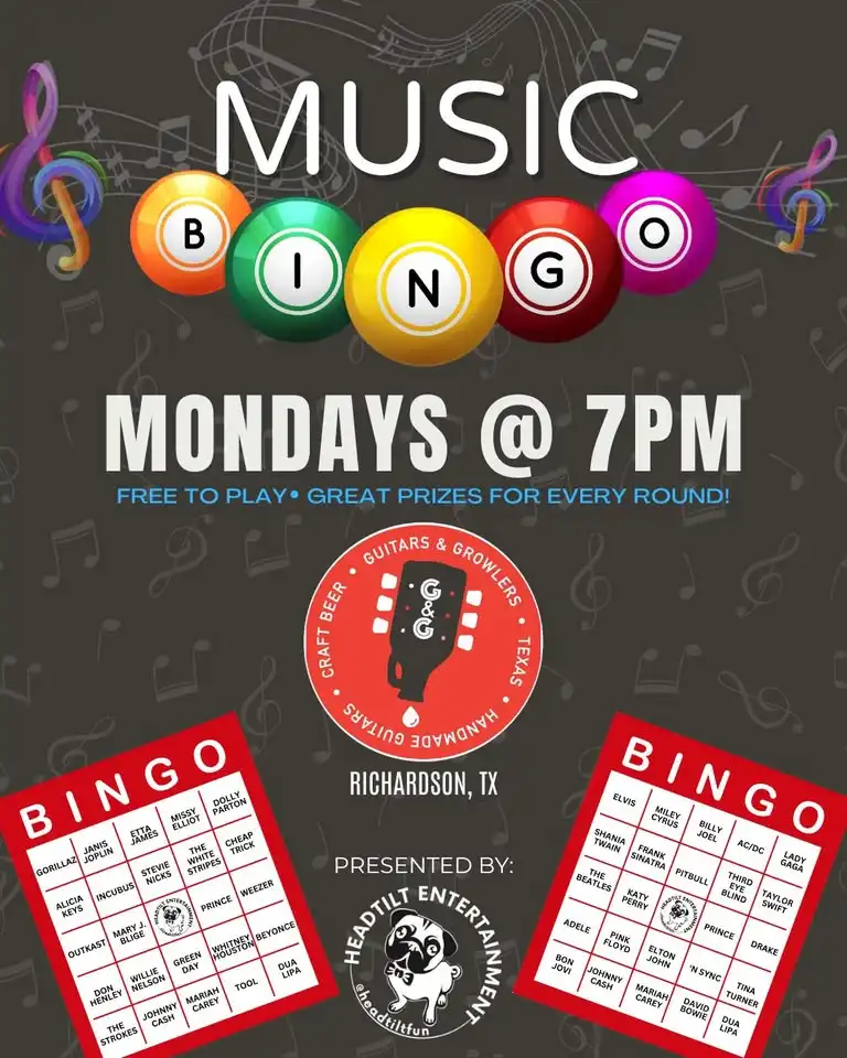 Music Bingo at Guitars & Growlers Richardson