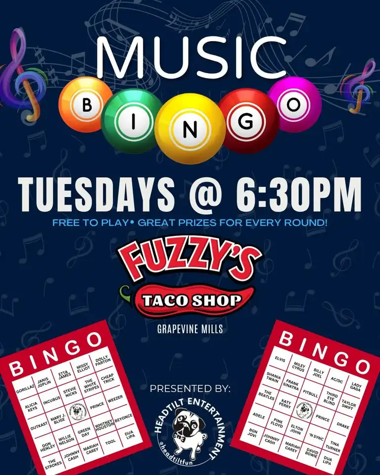 Taco Tuesday + Music Bingo at Fuzzy's Taco Shop - Grapevine Mills