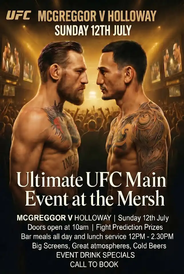 ULTIMATE UFC MAIN EVENT McGREGOR VS HOLLOWAY FIGHT AT THE MERSH