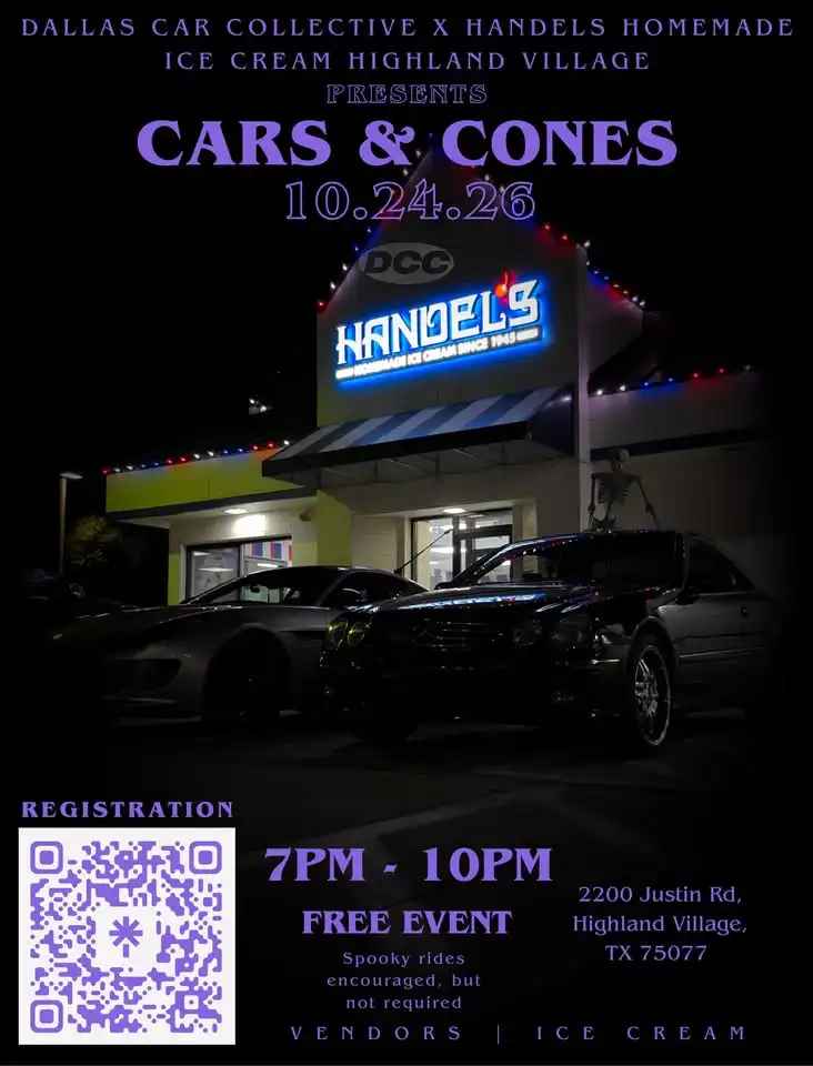 Dallas Car Collective x Handel's Homemade Ice Cream: 10/24 Cars & Cones