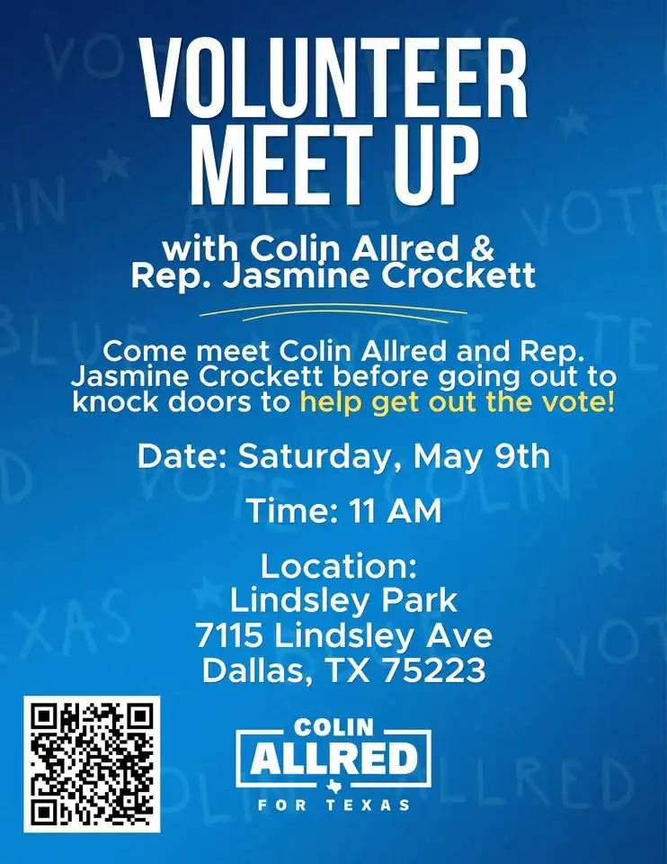 Volunteer Meet Up with Colin Allred and Rep. Jasmine Crockett