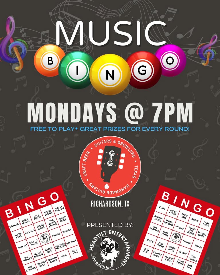 Music Bingo at Guitars & Growlers Richardson