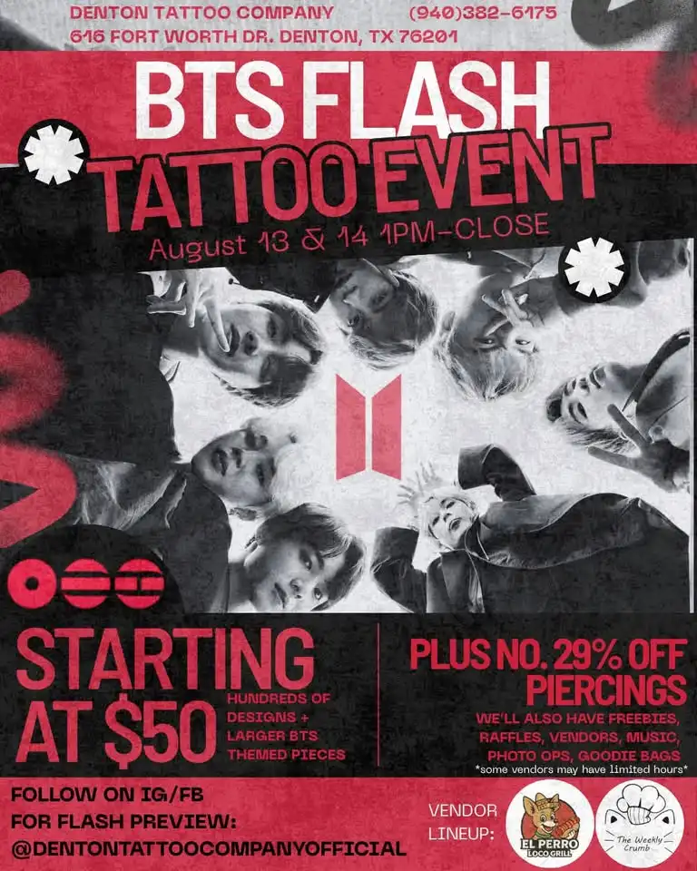 BTS FLASH TATTOO EVENT ‼️🤍