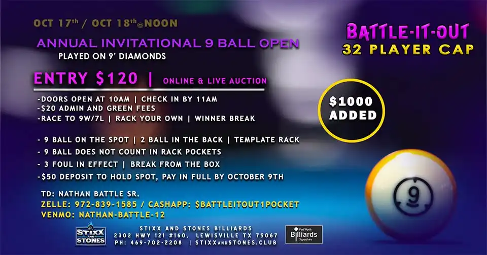 ANNUAL BATTLE IT OUT TEXAS INVITATIONAL 9 BALL