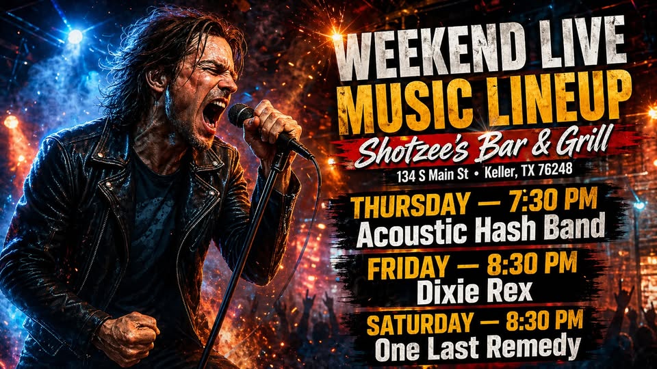 Weekend Live Music at Shotzee’s Bar & Grill