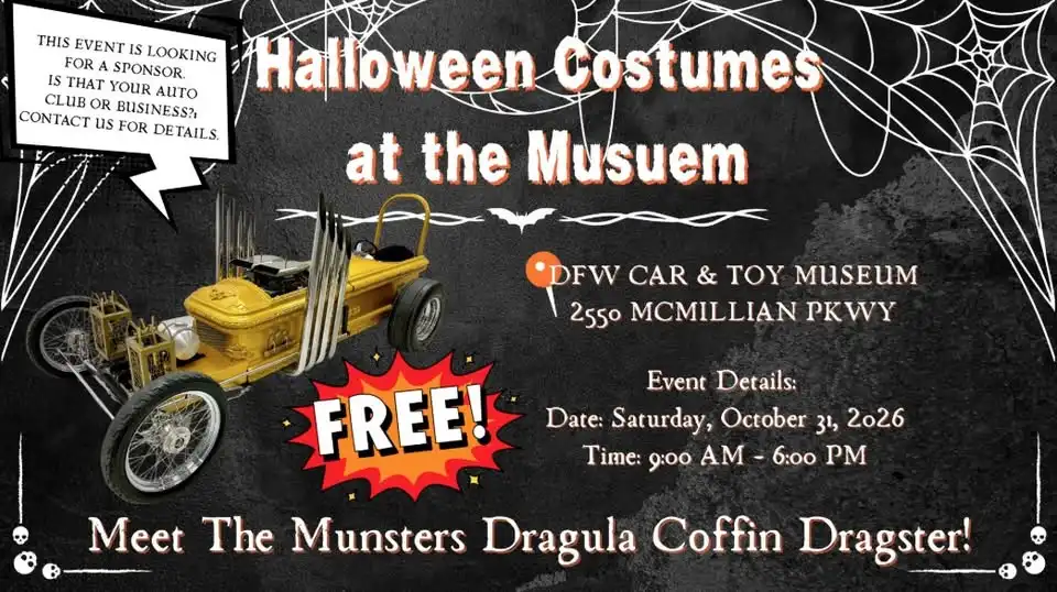 Halloween Costumes at the museum & meet The Munsters Dragula Coffin Dragster!