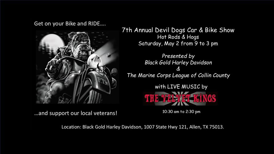 Velvet Kings ROCK Black Gold Harley Davidson Car and Bike Show