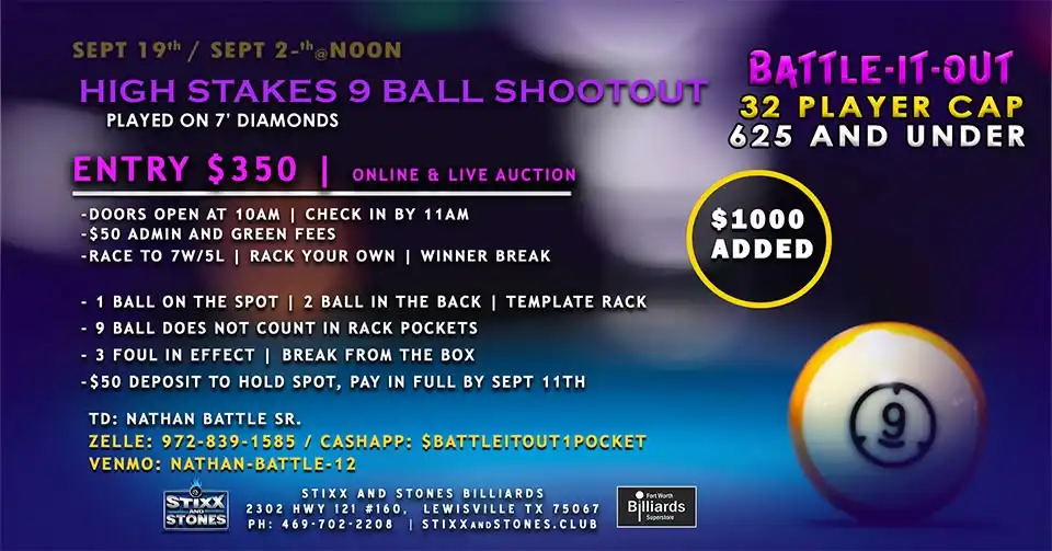 HIGH STAKES 9 BALL SHOOTOUT