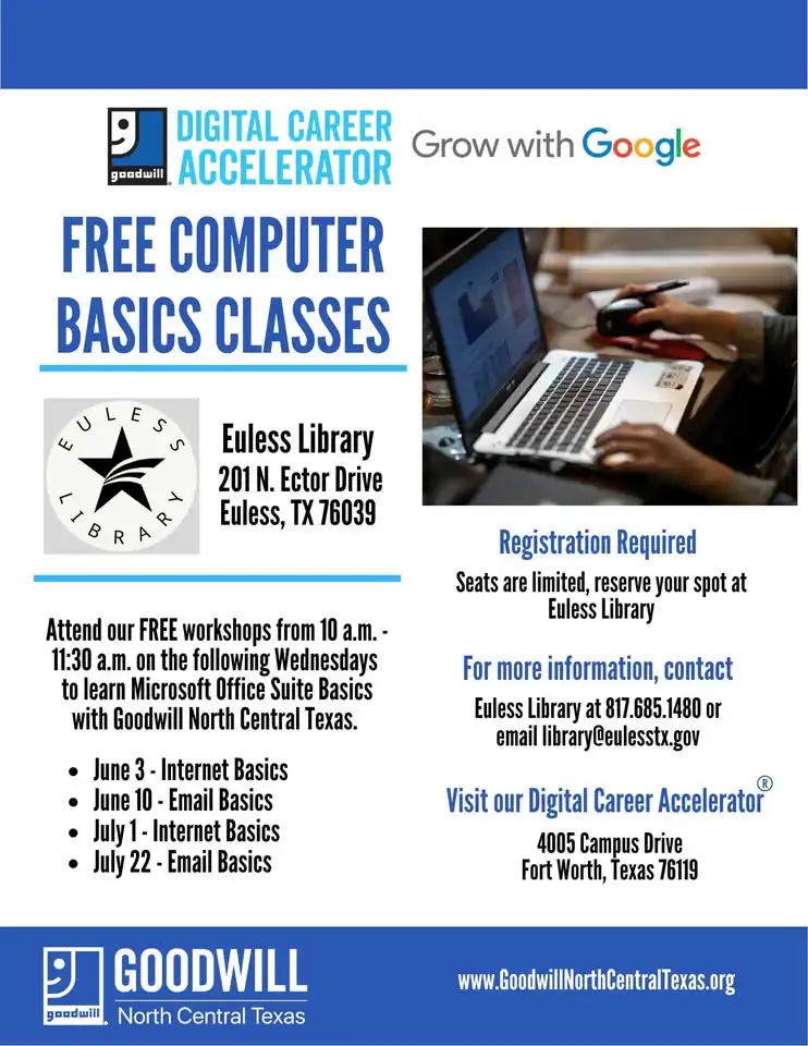 Free Basic Computer Classes - Euless Library