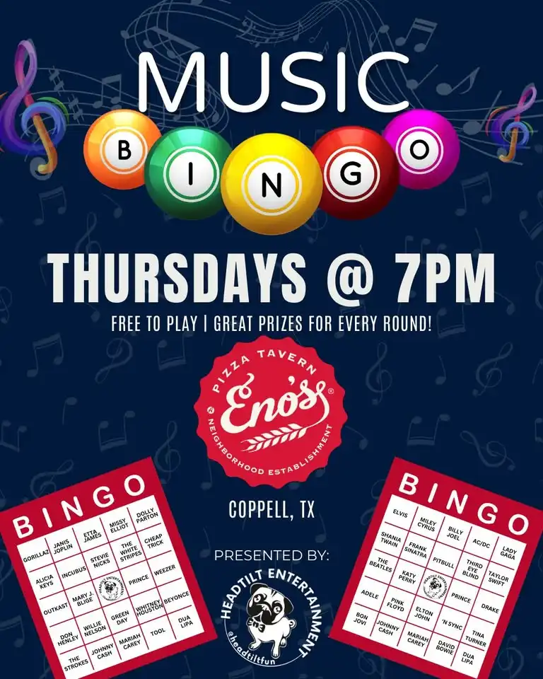 Music Bingo at Eno's Pizza Tavern - Cypress Waters