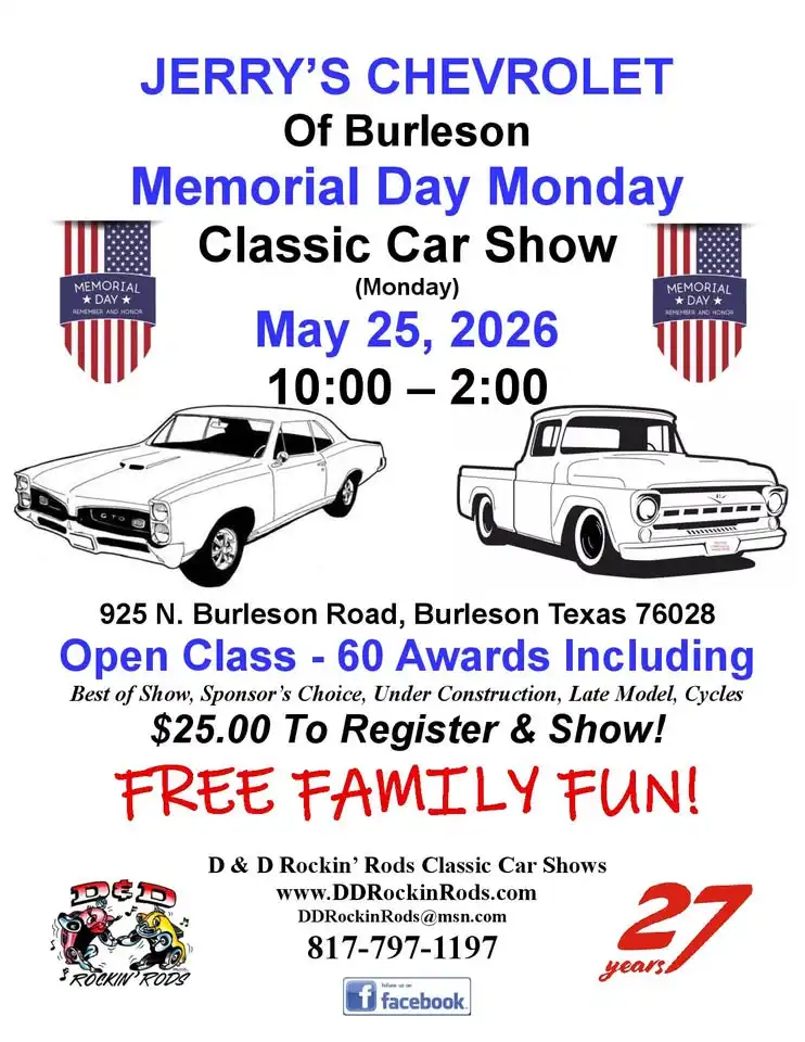 Jerry’s Chevrolet Memorial Day Monday Classic Car Show