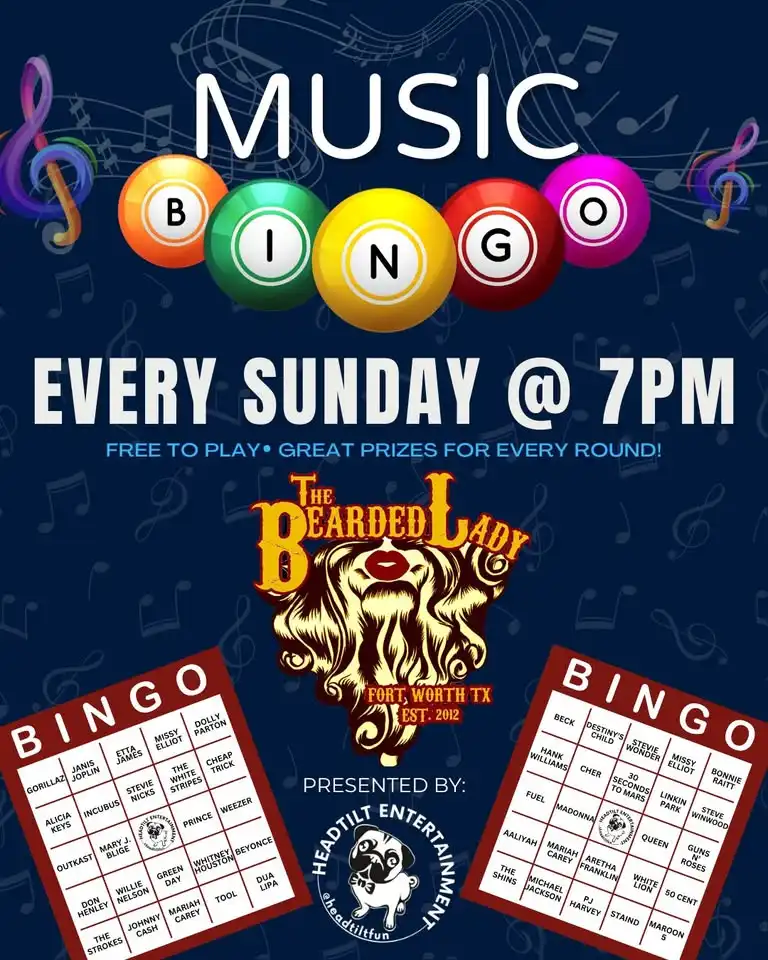 Music Bingo Sundays at The Bearded Lady