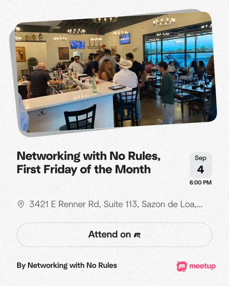 Networking with No Rules, First Friday of the Month