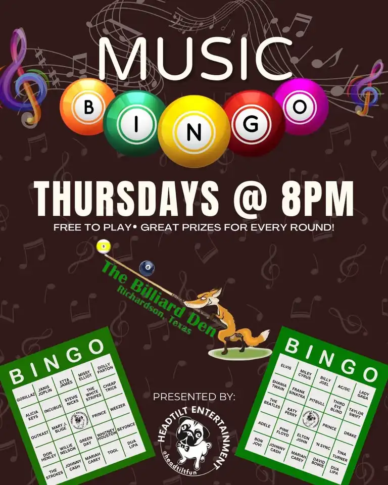 Music Bingo at The Billiard Den