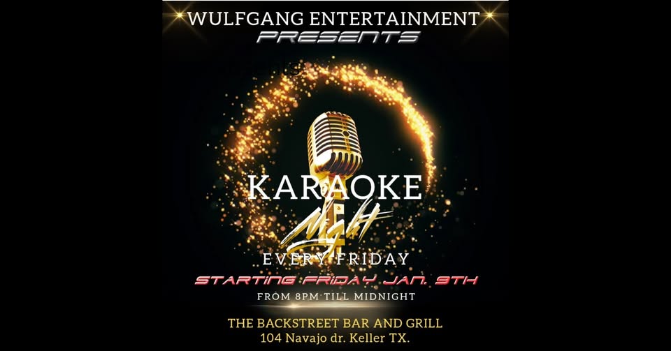 Karaoke Night at The Backstreet Bar and Grill