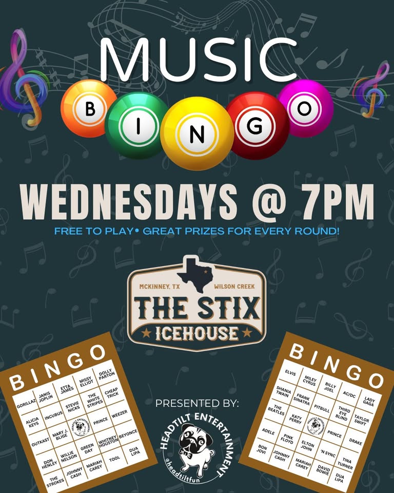 Music Bingo at The Stix Icehouse
