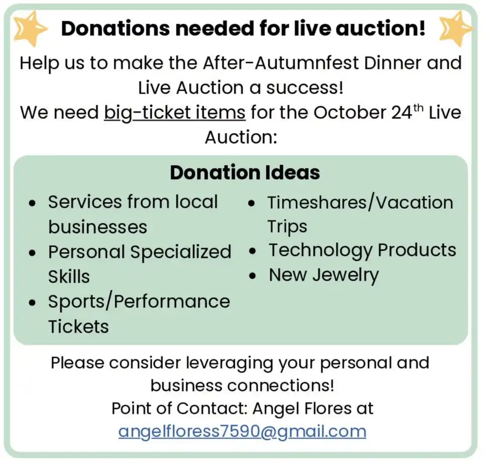After-Autumnfest Dinner and Live Auction