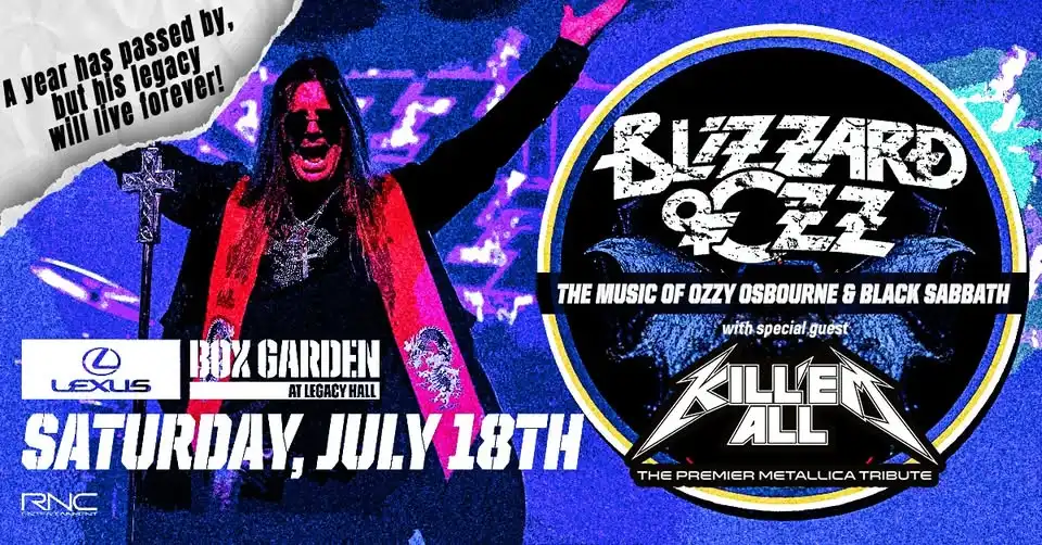 Blizzard of Ozz - Music of Ozzy Osbourne & Black Sabbath with Kill 'Em All - Metallica Tribute