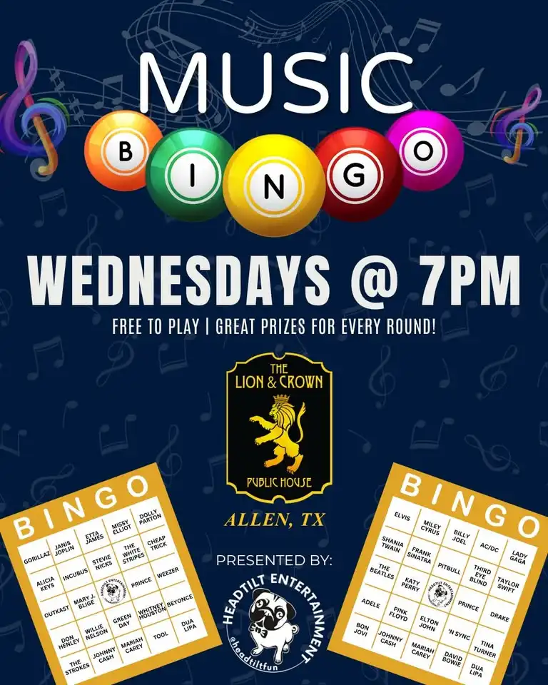 Music Bingo at The Lion & Crown - Allen
