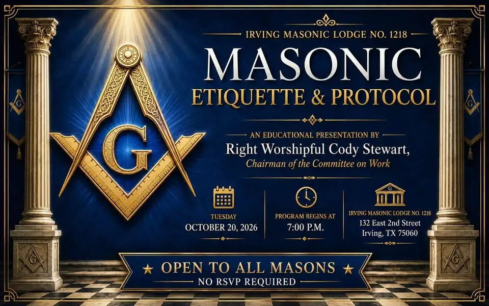 Masonic Etiquette & Protocol - RW Cody Stewart, Committee on Work
