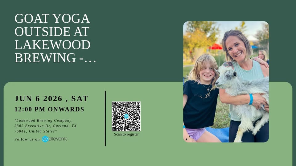 Goat Yoga at Lakewood Brewing Company Garland - 2nd hr Cuddle Pass Included