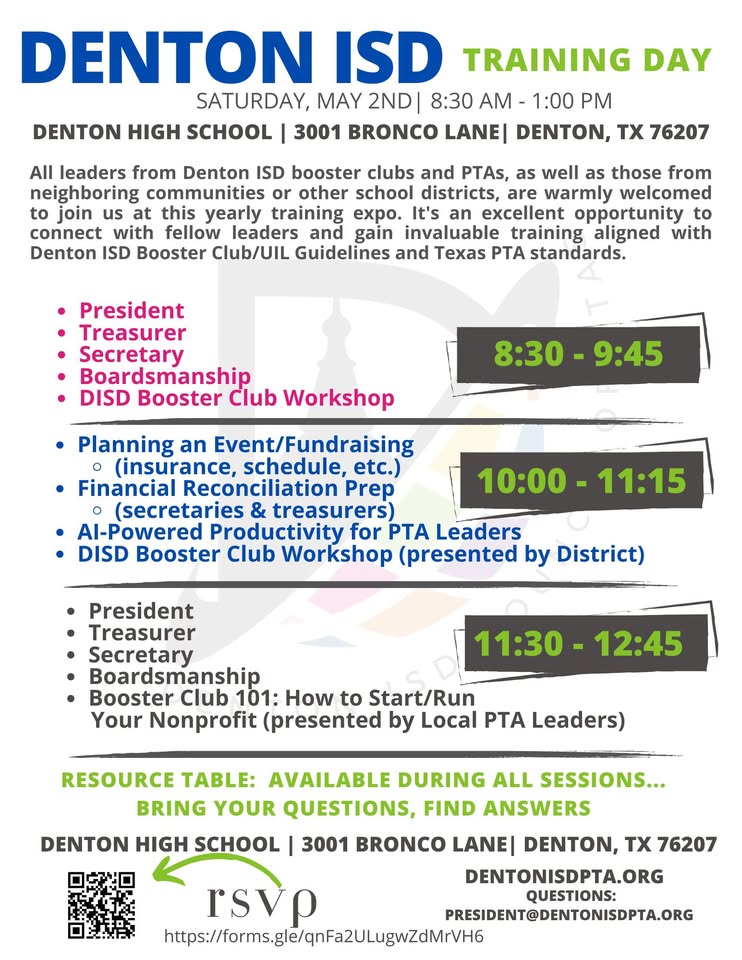 Denton ISD PTA/Booster Training Day