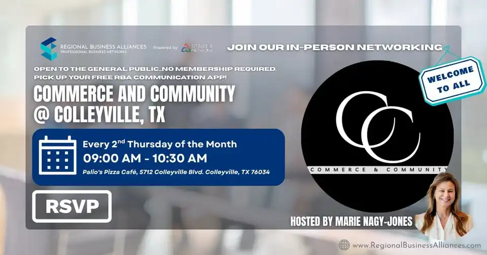 Commerce and Community @ Colleyville, TX – 2nd Thursday Networking
